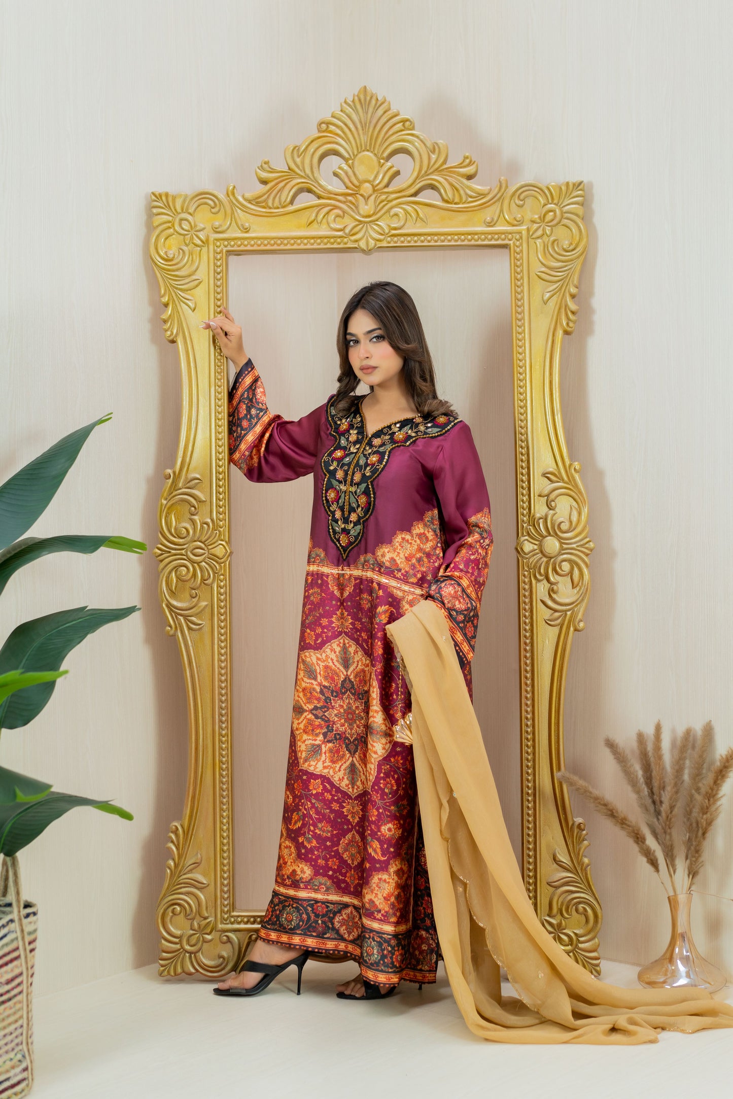 Royal Maroon Elegance Long Kameez