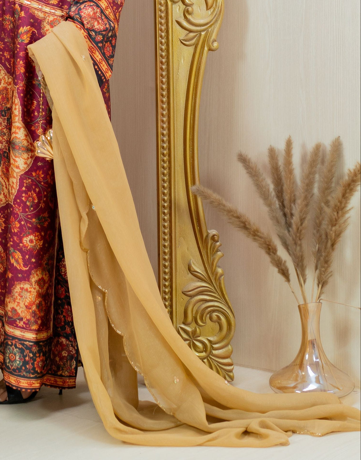 Golden Grace Sheer Dupatta