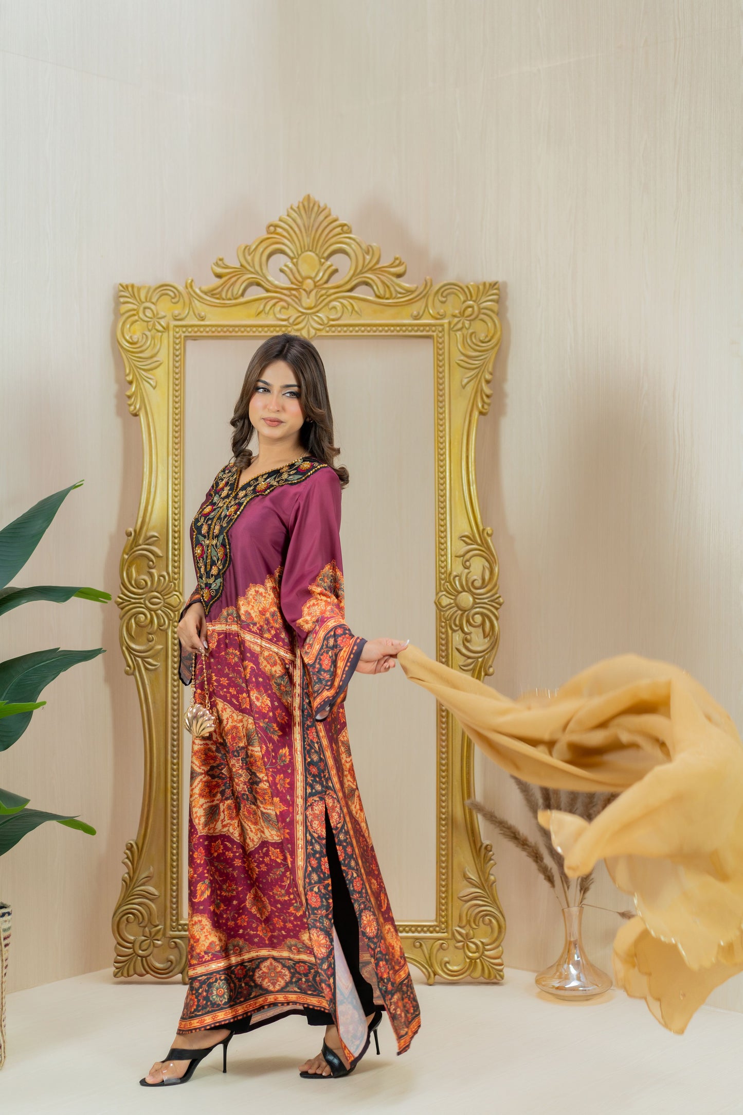 Royal Maroon Elegance Long Kameez
