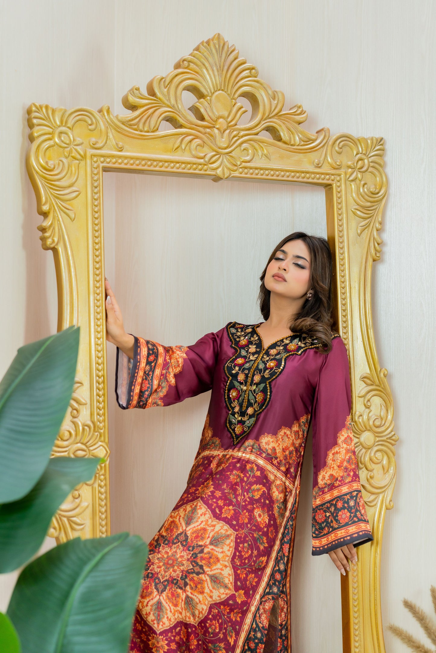 Royal Maroon Elegance Long Kameez