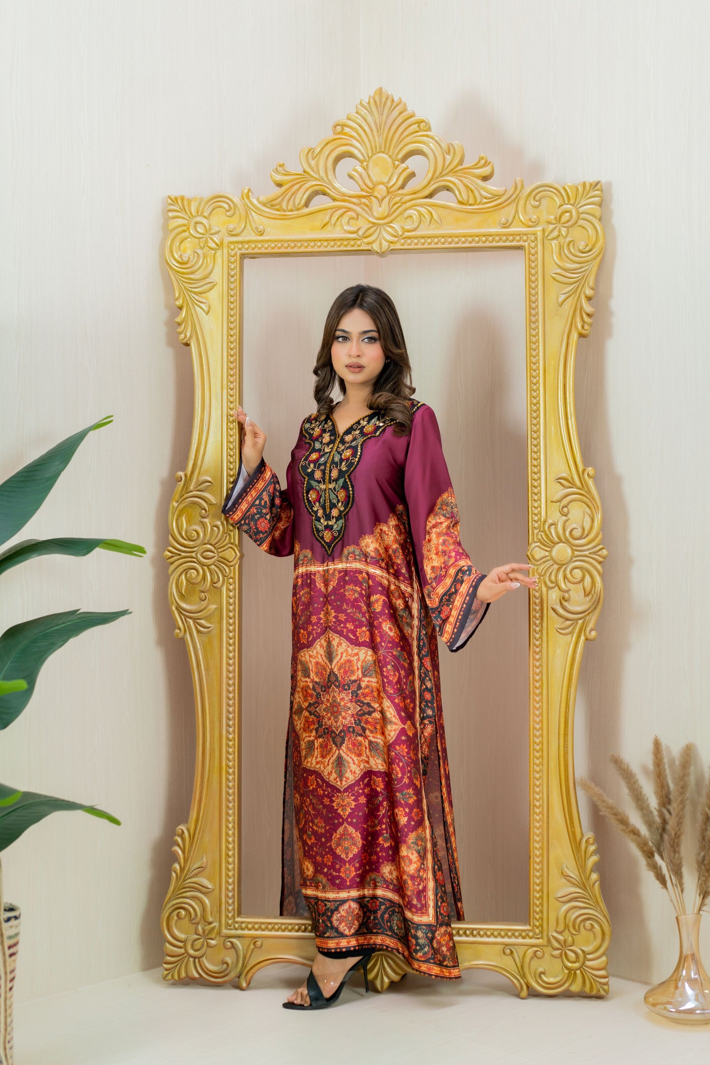 Royal Maroon Elegance Long Kameez