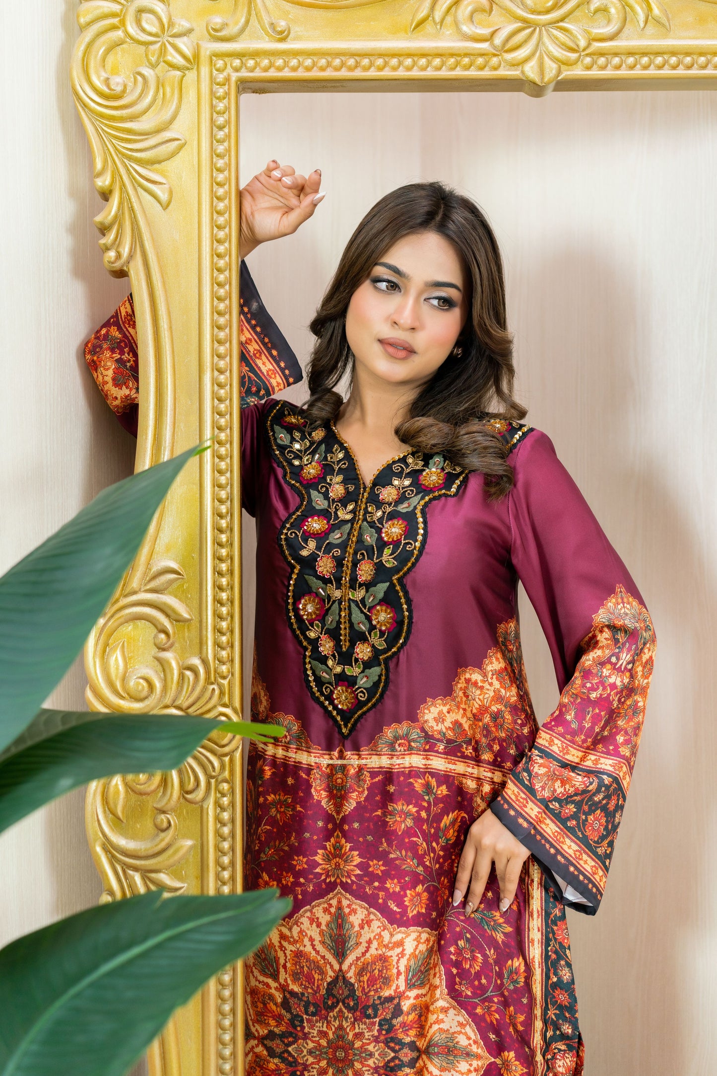 Royal Maroon Elegance Long Kameez