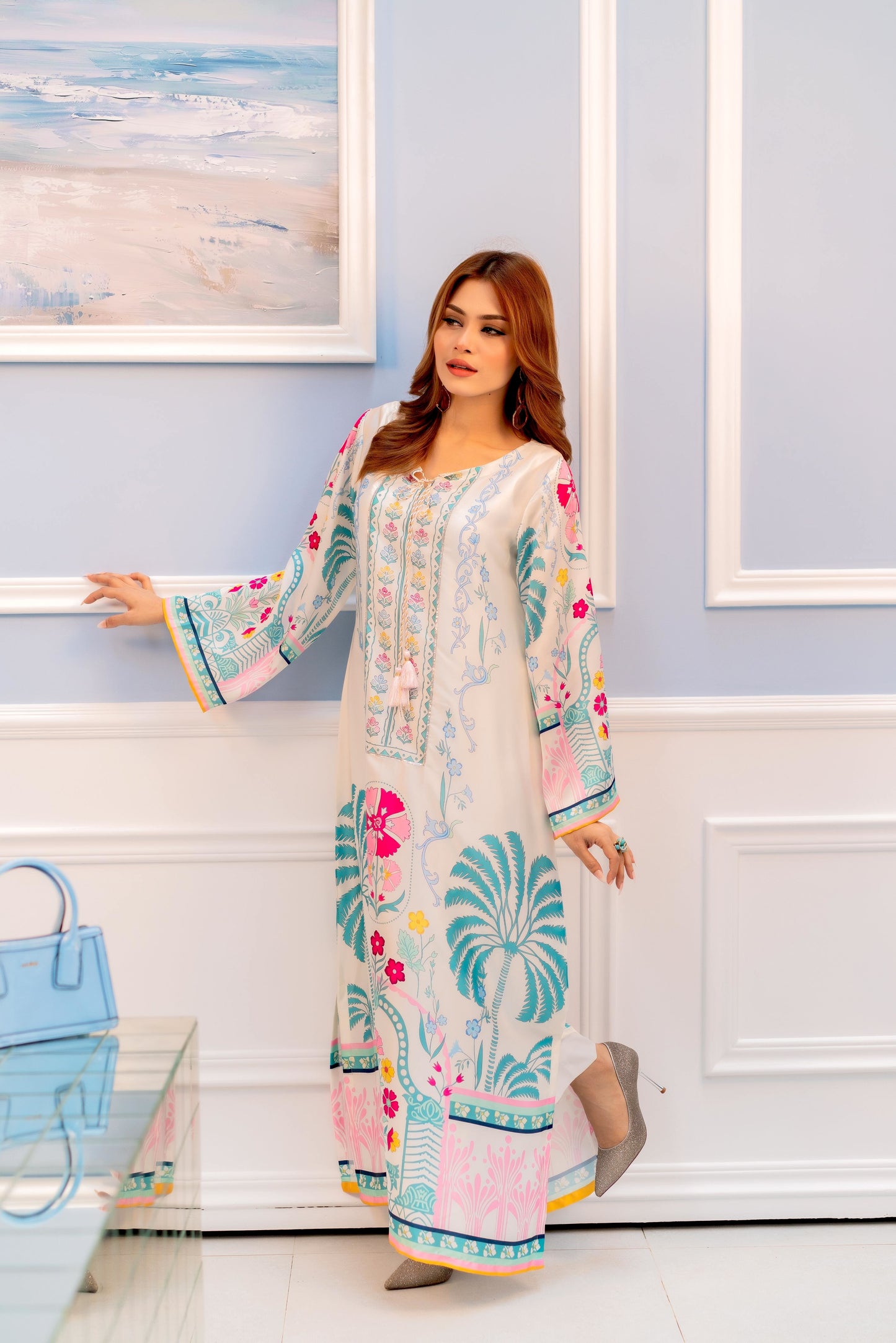 Pastel Paradise Printed Long Kameez