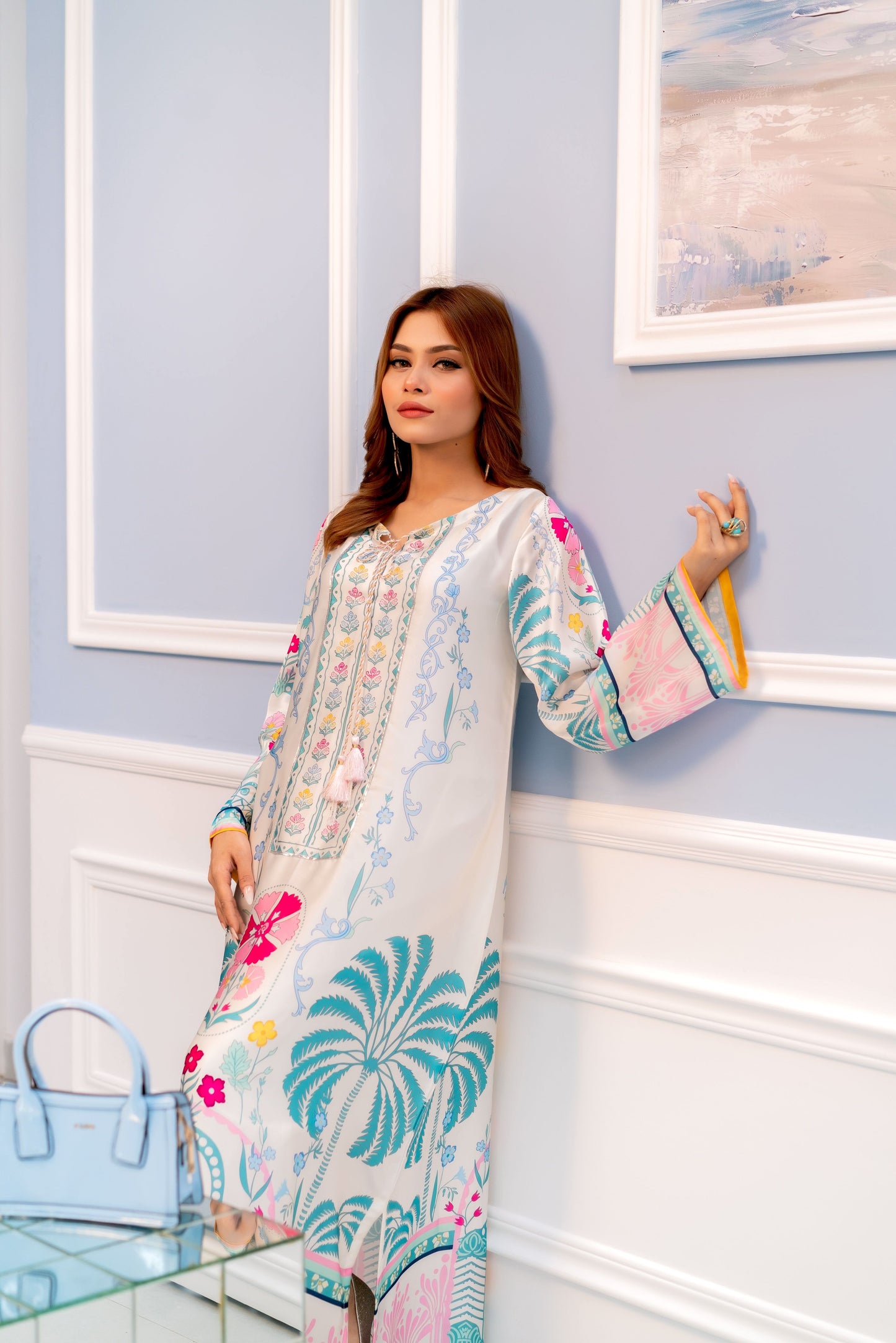 Pastel Paradise Printed Long Kameez