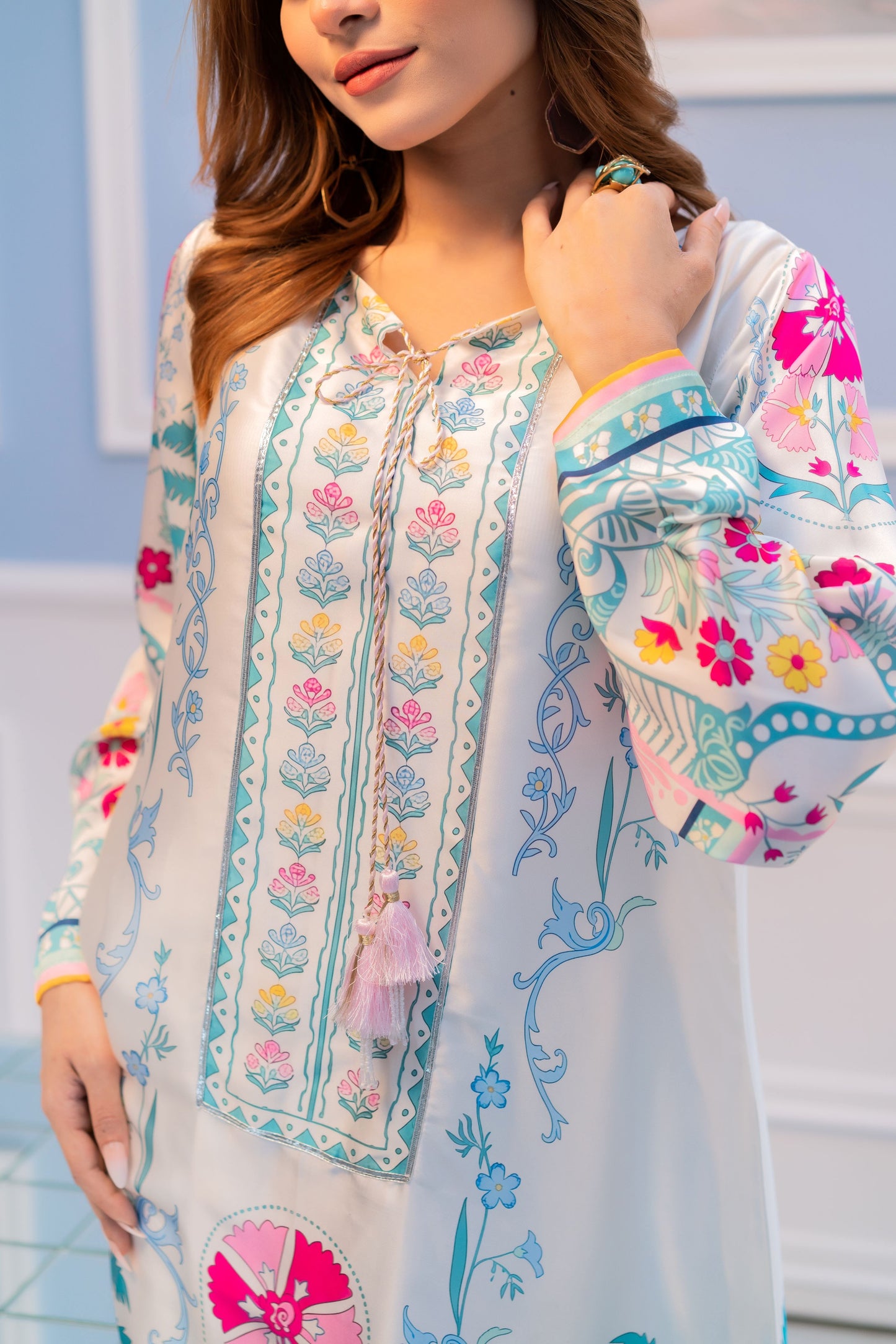Pastel Paradise Printed Long Kameez