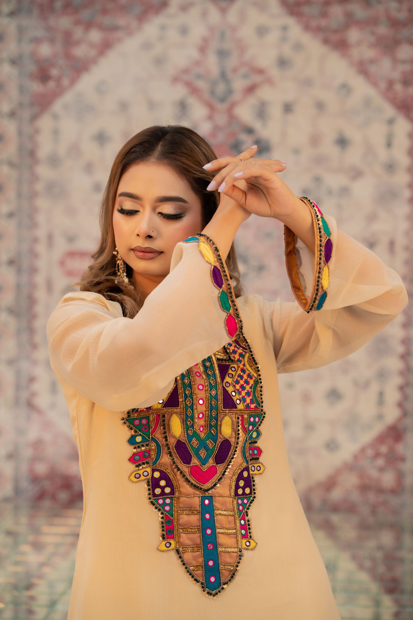 Bohemian Luxe Beige Three Piece Set