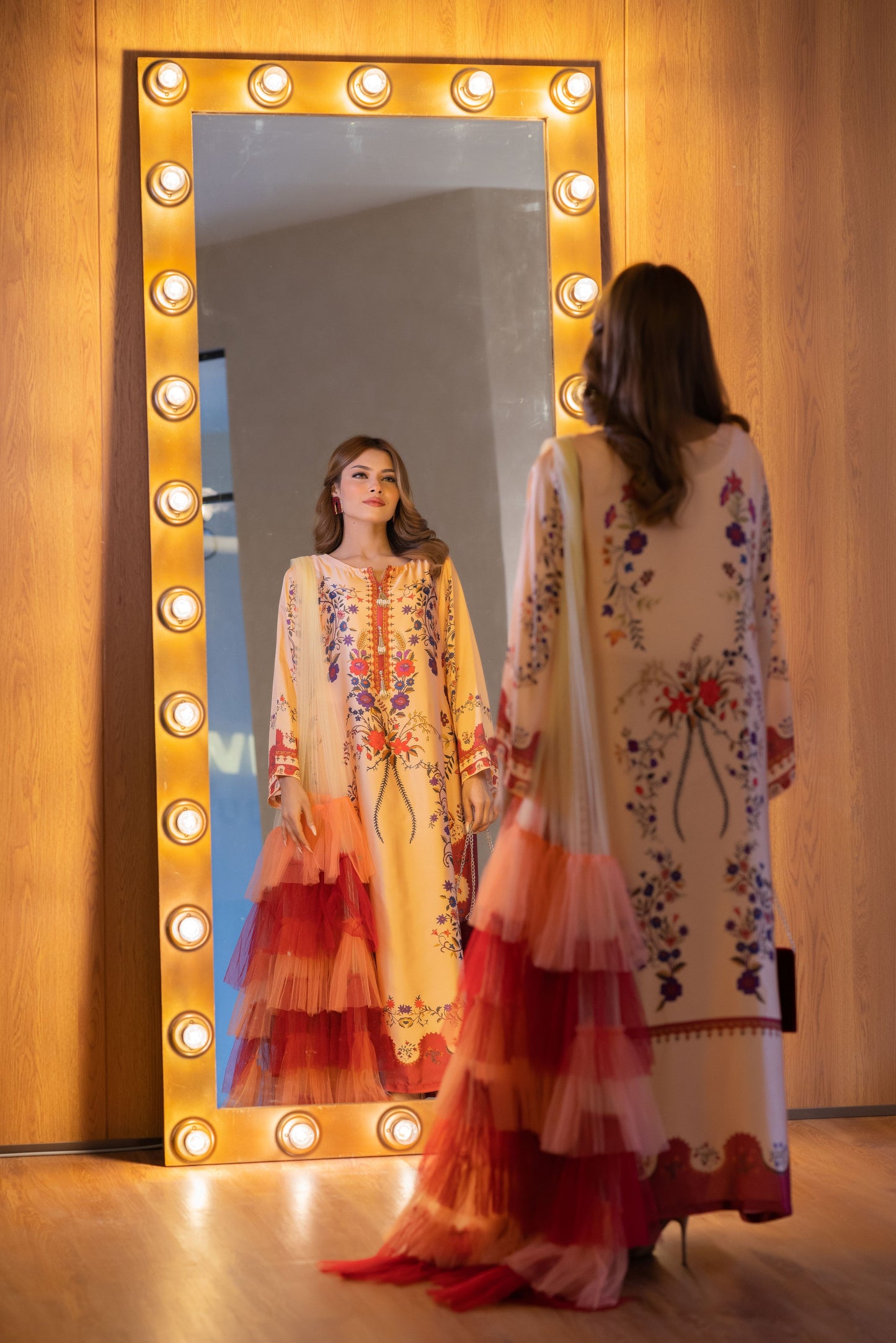 Peach Blossom Luxe Long Kameez