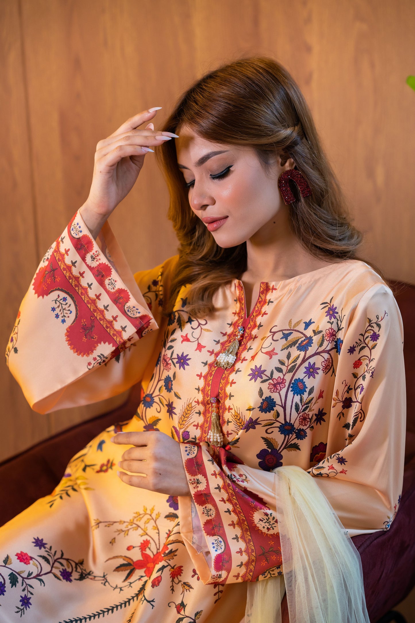 Peach Blossom Luxe Long Kameez