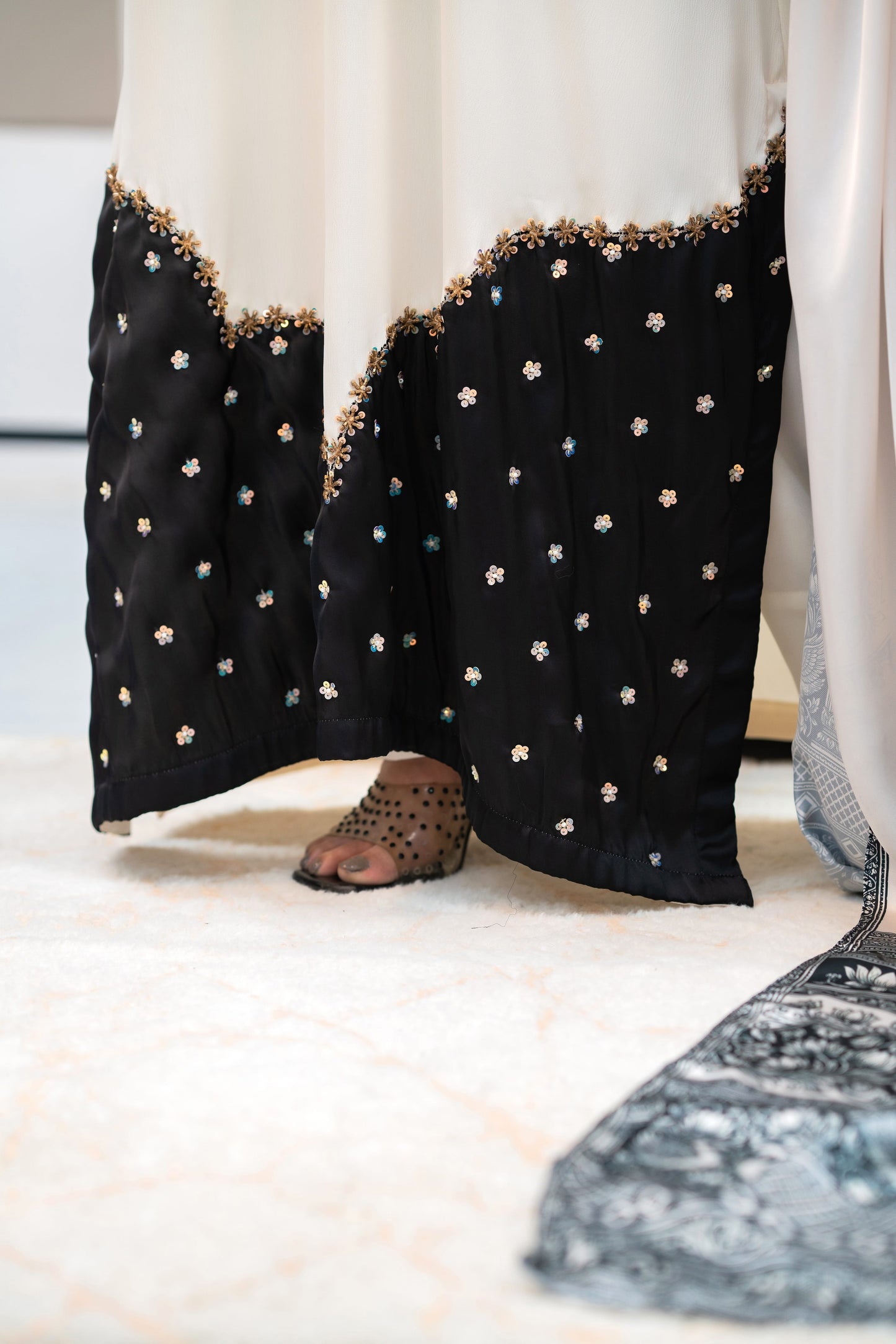 Ivory Grace Embellished Long Kameez Set