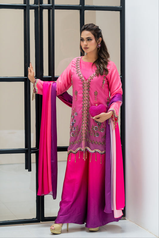Fuchsia Royale Ombre Three Piece Set