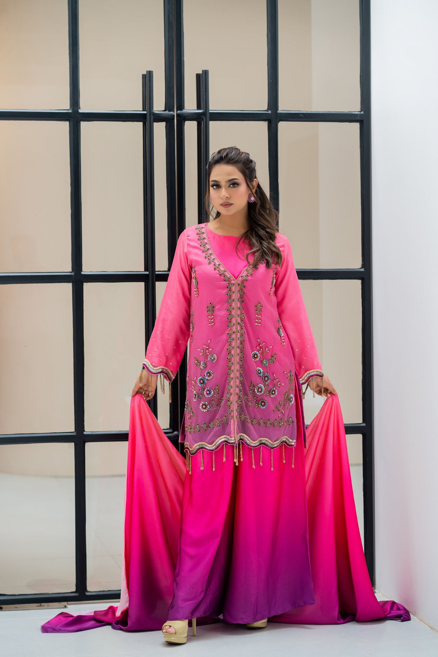 Fuchsia Royale Ombre Three Piece Set
