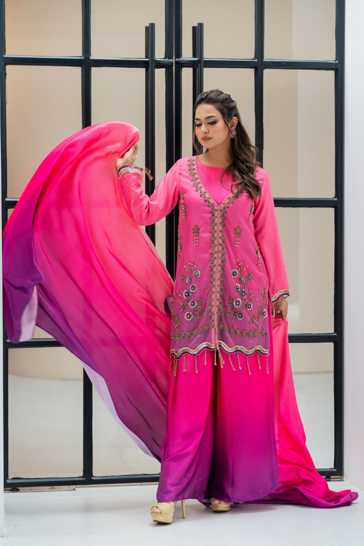 Fuchsia Royale Ombre Three Piece Set