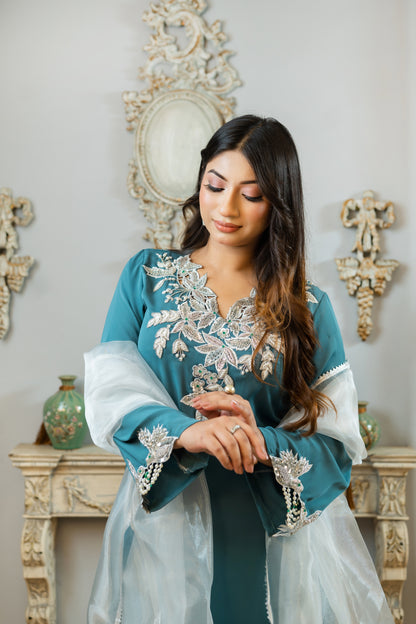 Pearl Elegance Teal Kameez