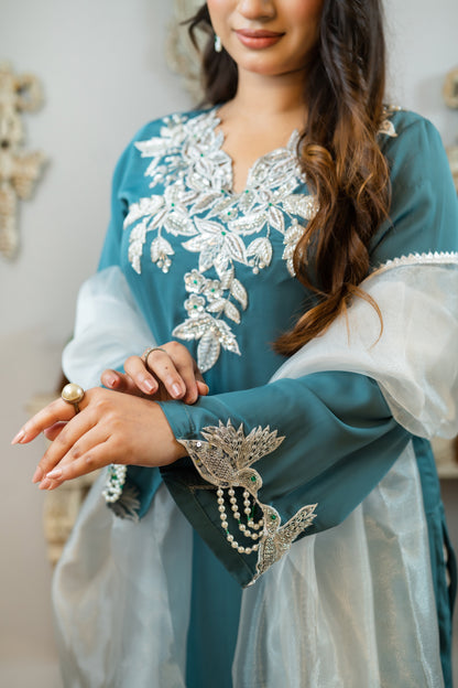 Pearl Elegance Teal Kameez