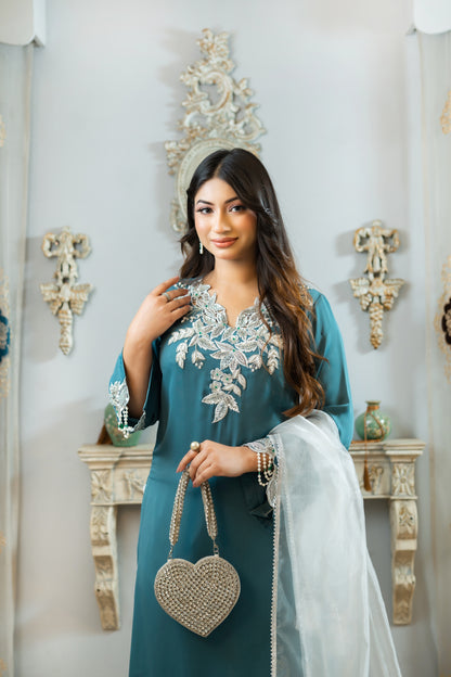 Pearl Elegance Teal Kameez
