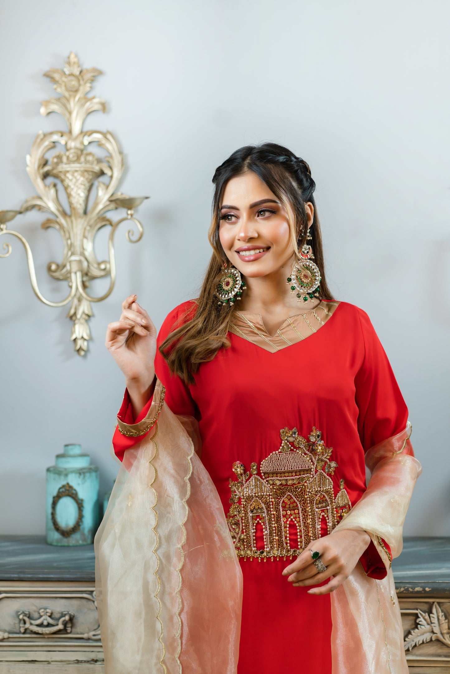 Golden Temple Red Kameez