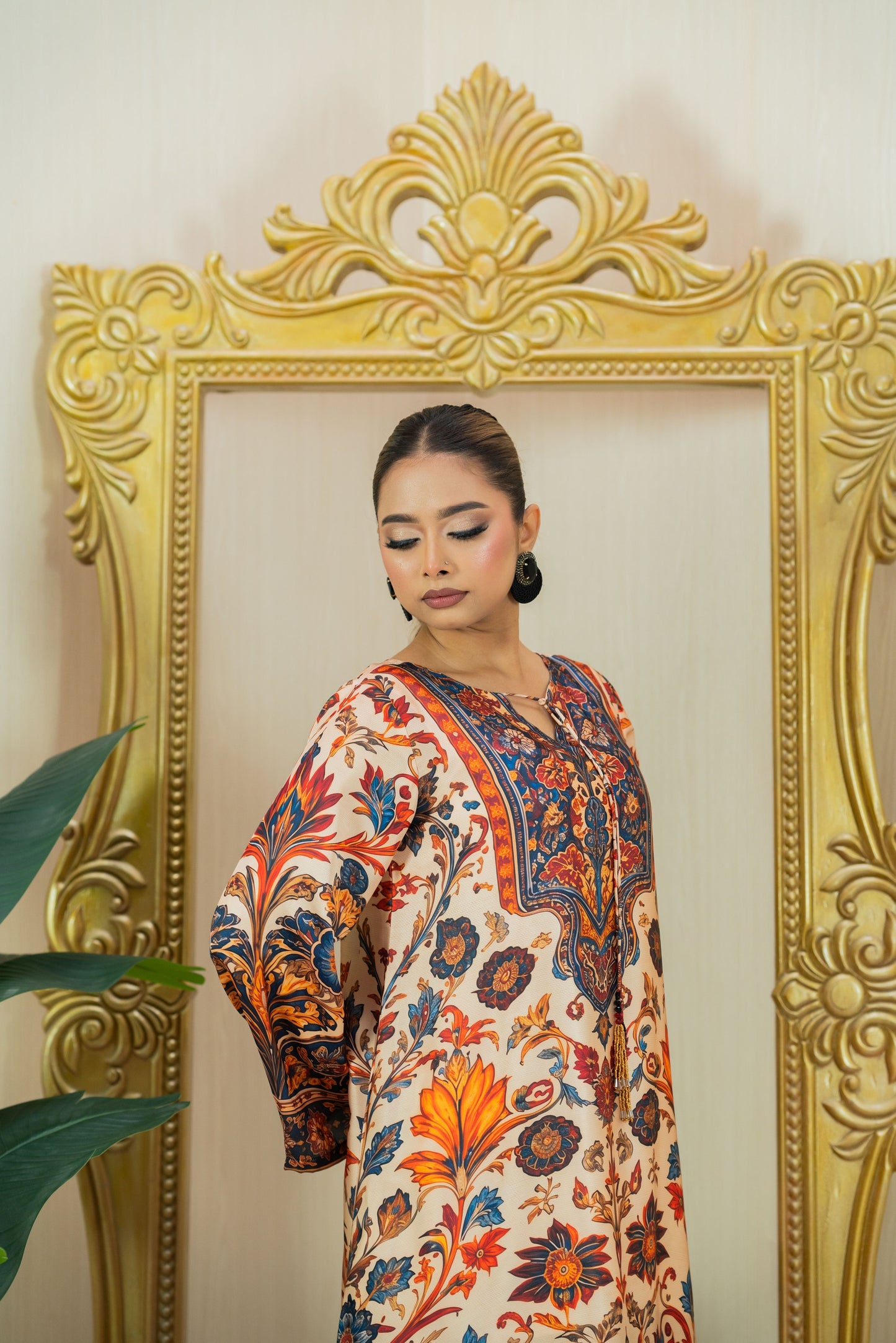 Royal Floral Printed Long Kameez