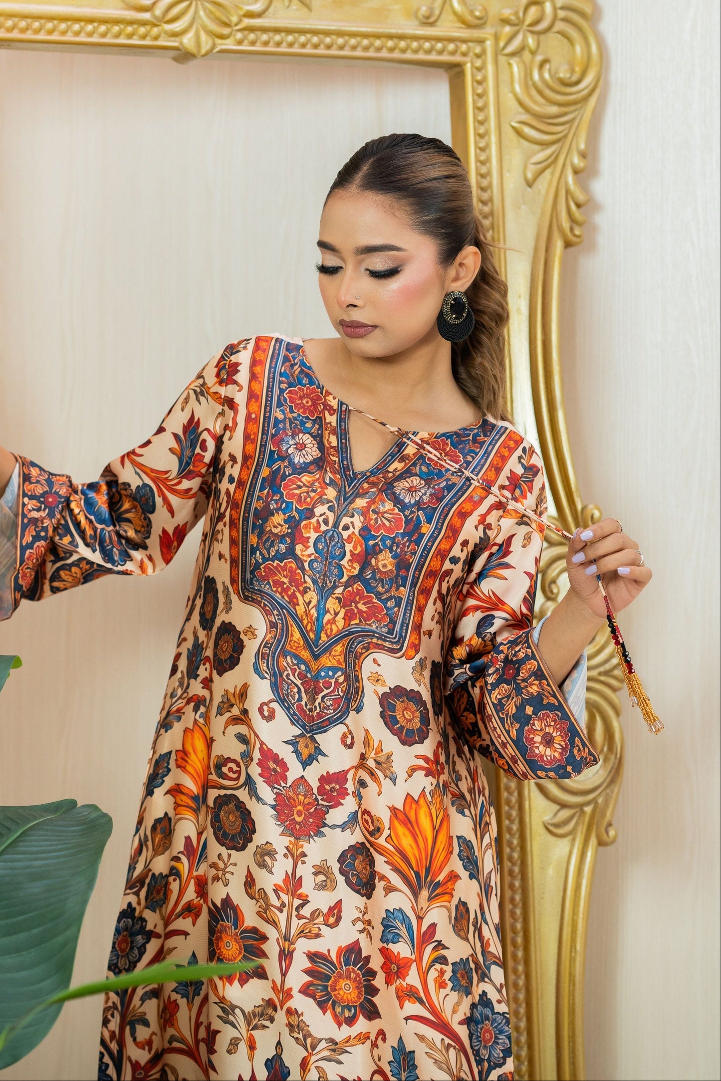 Royal Floral Printed Long Kameez