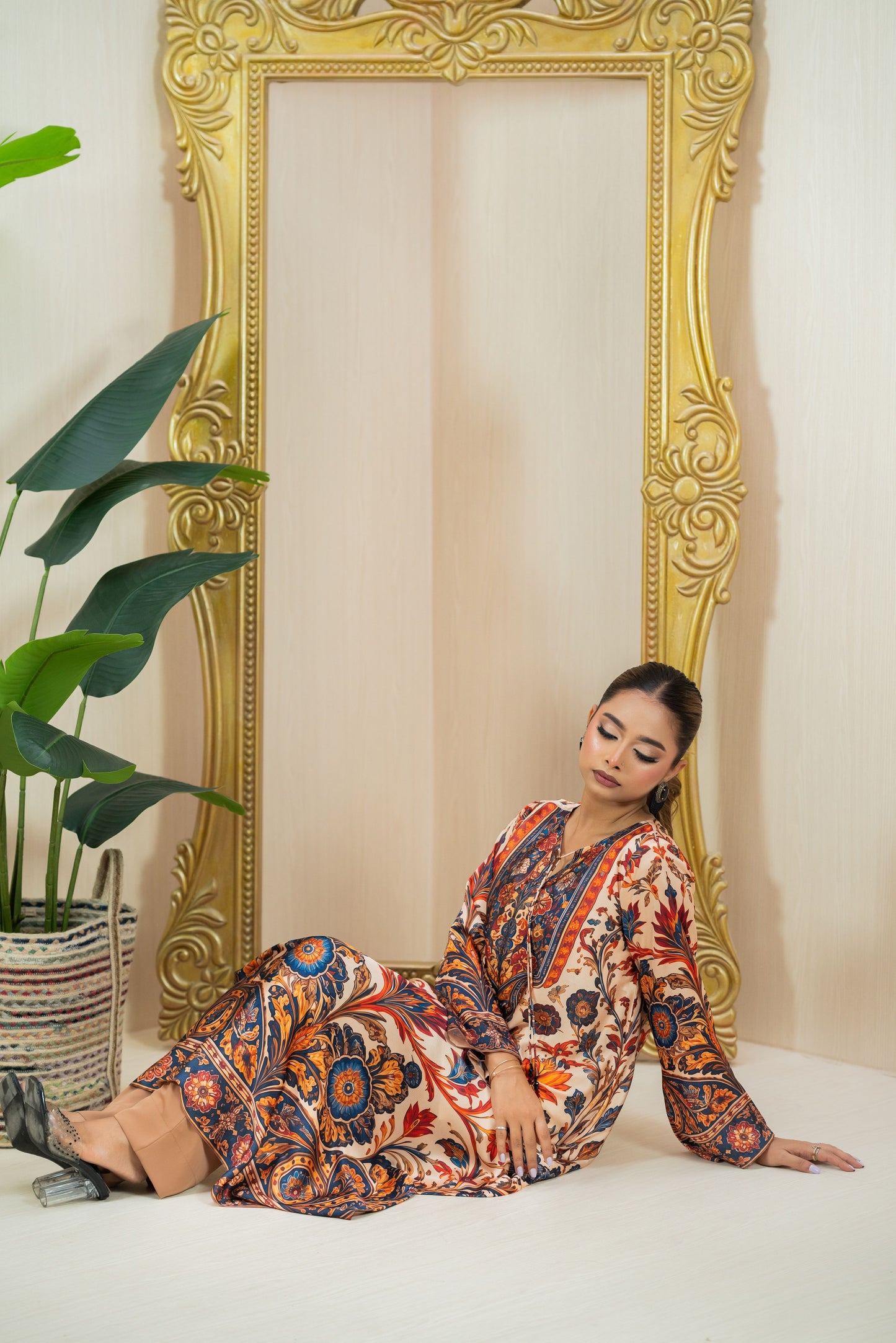 Royal Floral Printed Long Kameez