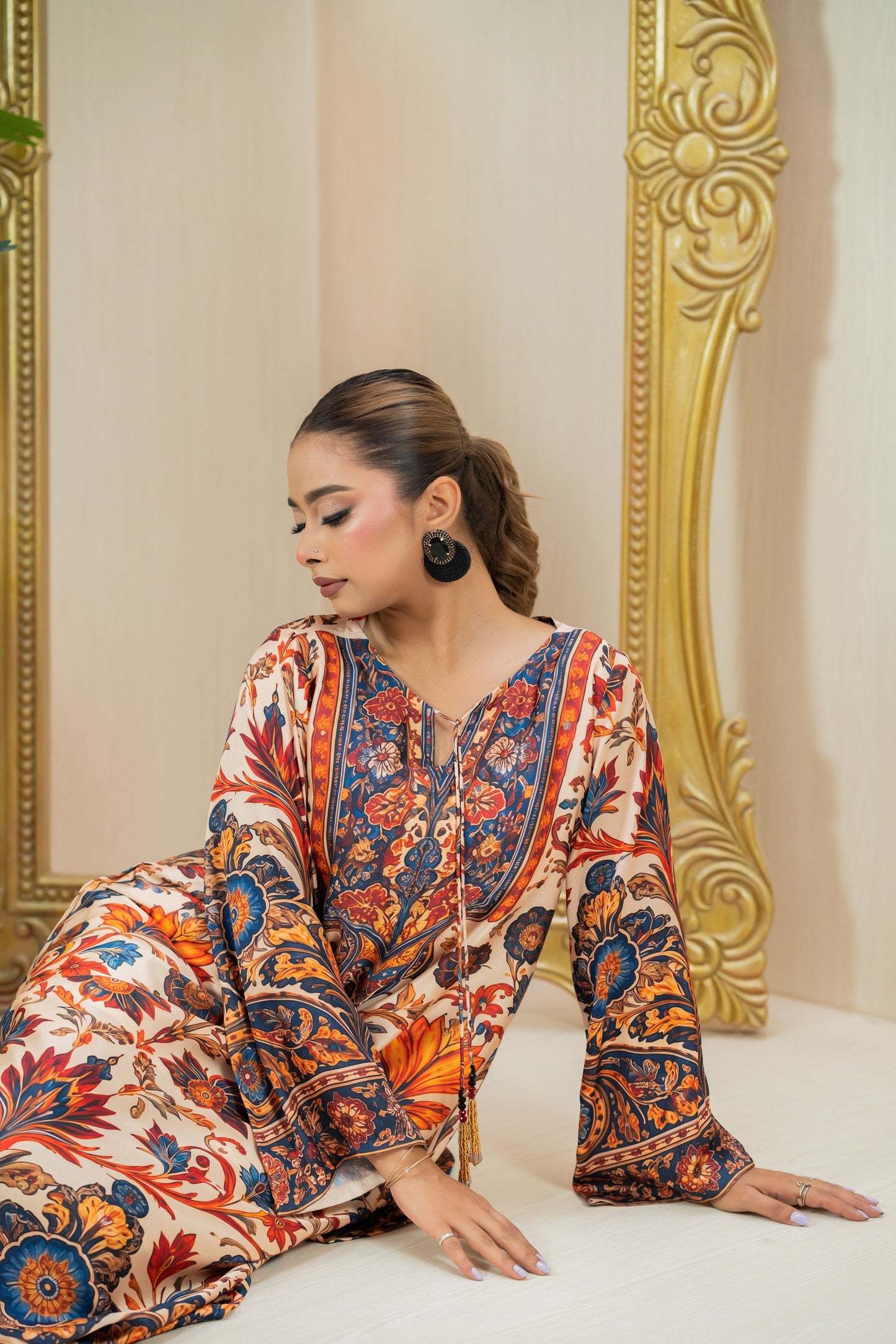 Royal Floral Printed Long Kameez