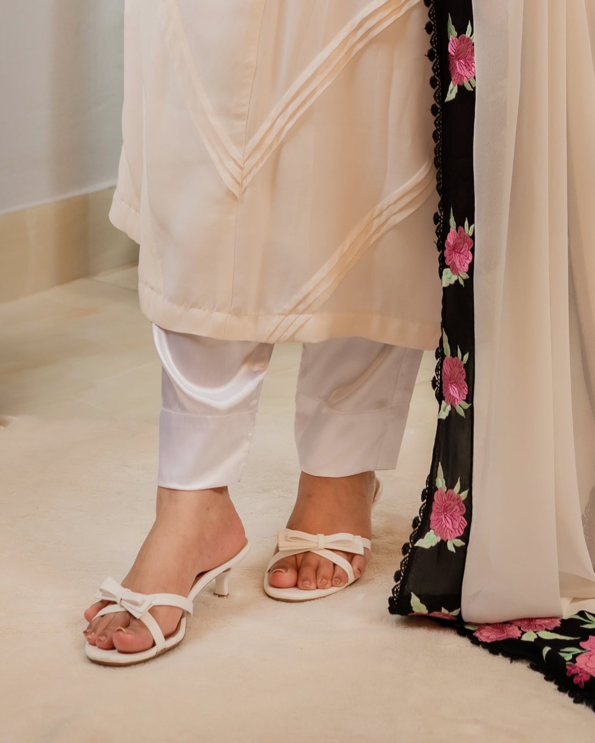 Plain White Satin Pant