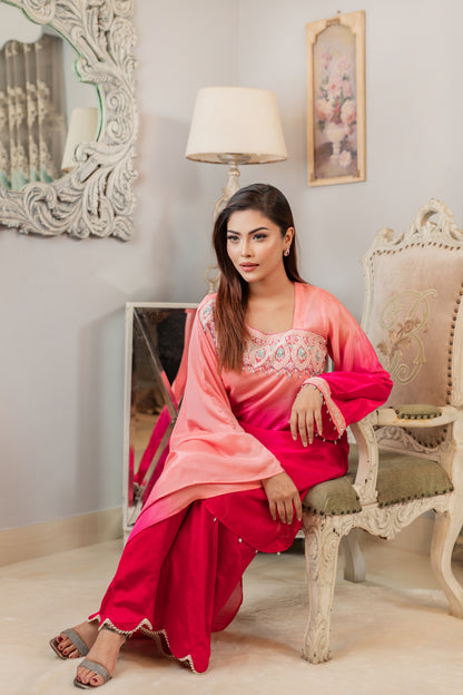 Sunset Ombre Kurti Set