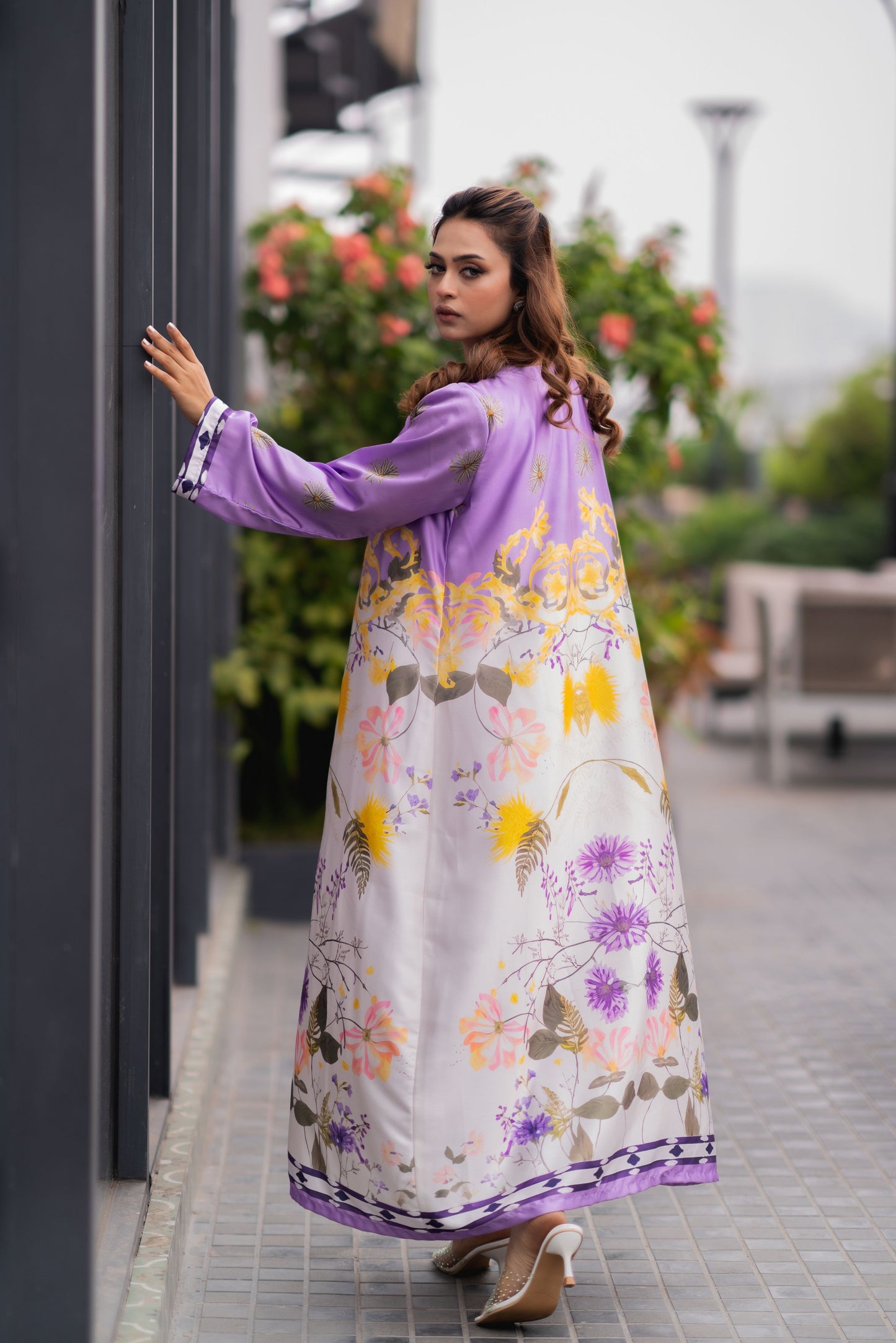 Lavender Bloom Sheer Shrug Set