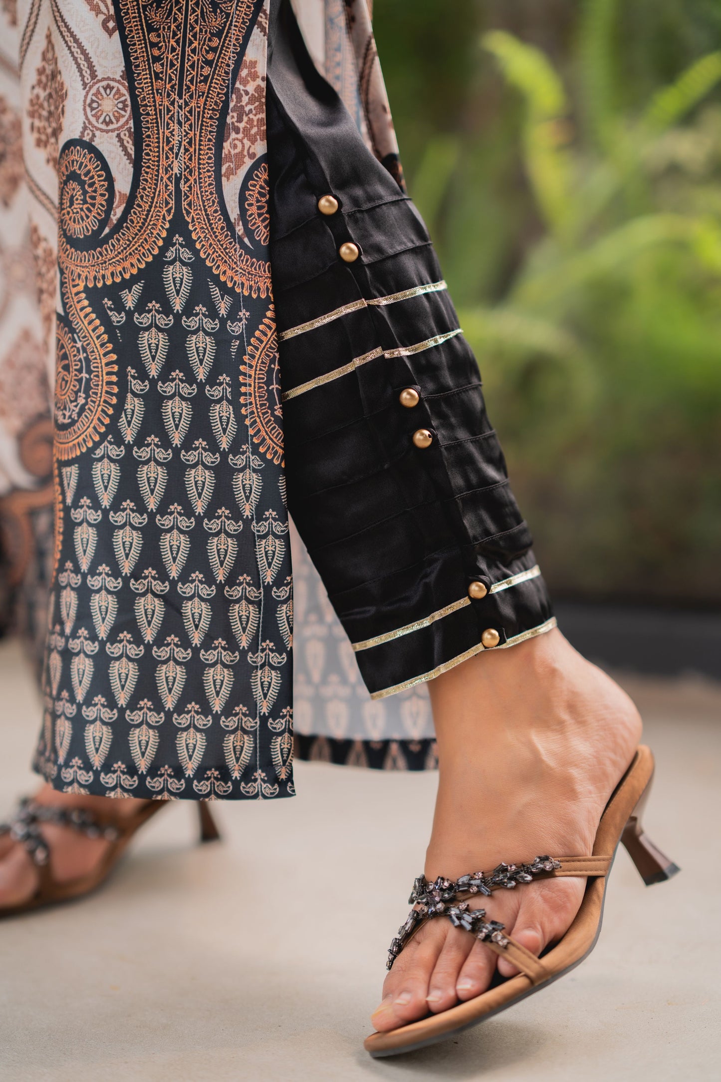 Desert Ivory Regal Long Kameez And Pant Set