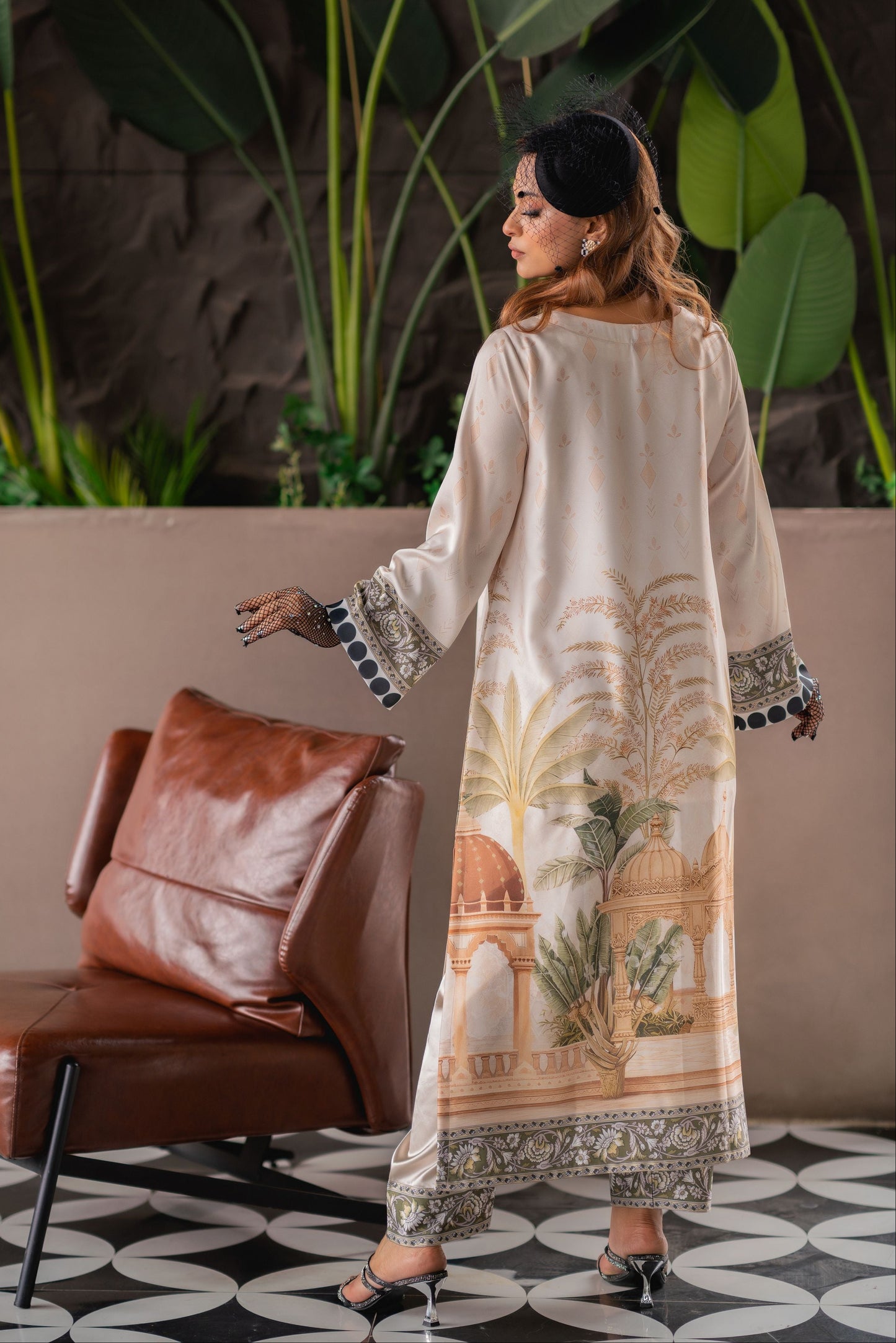 Desert Bloom Elegance Long Kameez & Pant Set