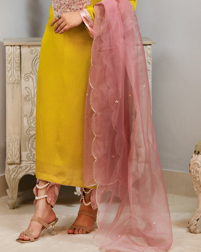 Soft Pink Embroidered Dupatta