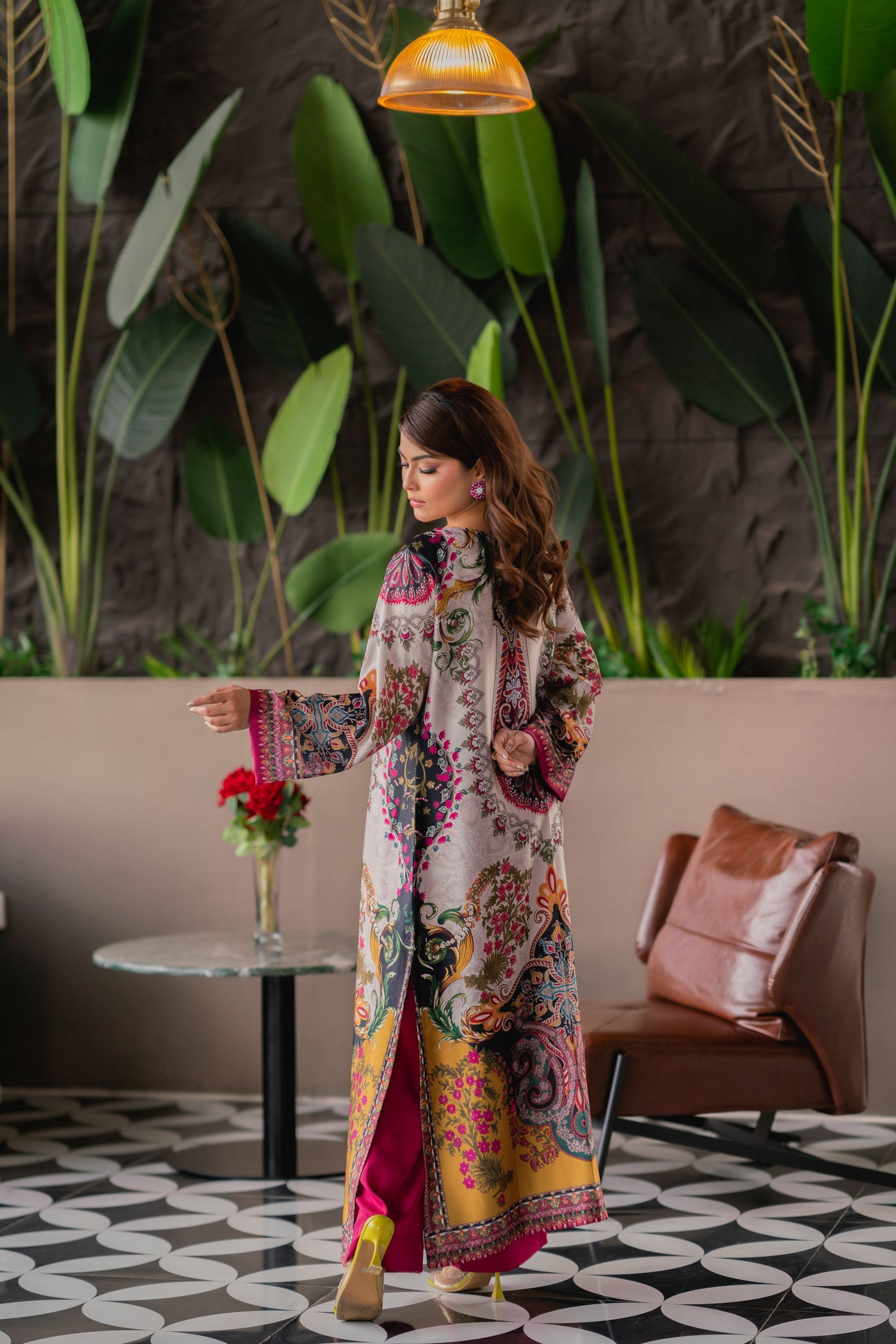Crimson Paisley Luxe Long Kameez & Pant Set