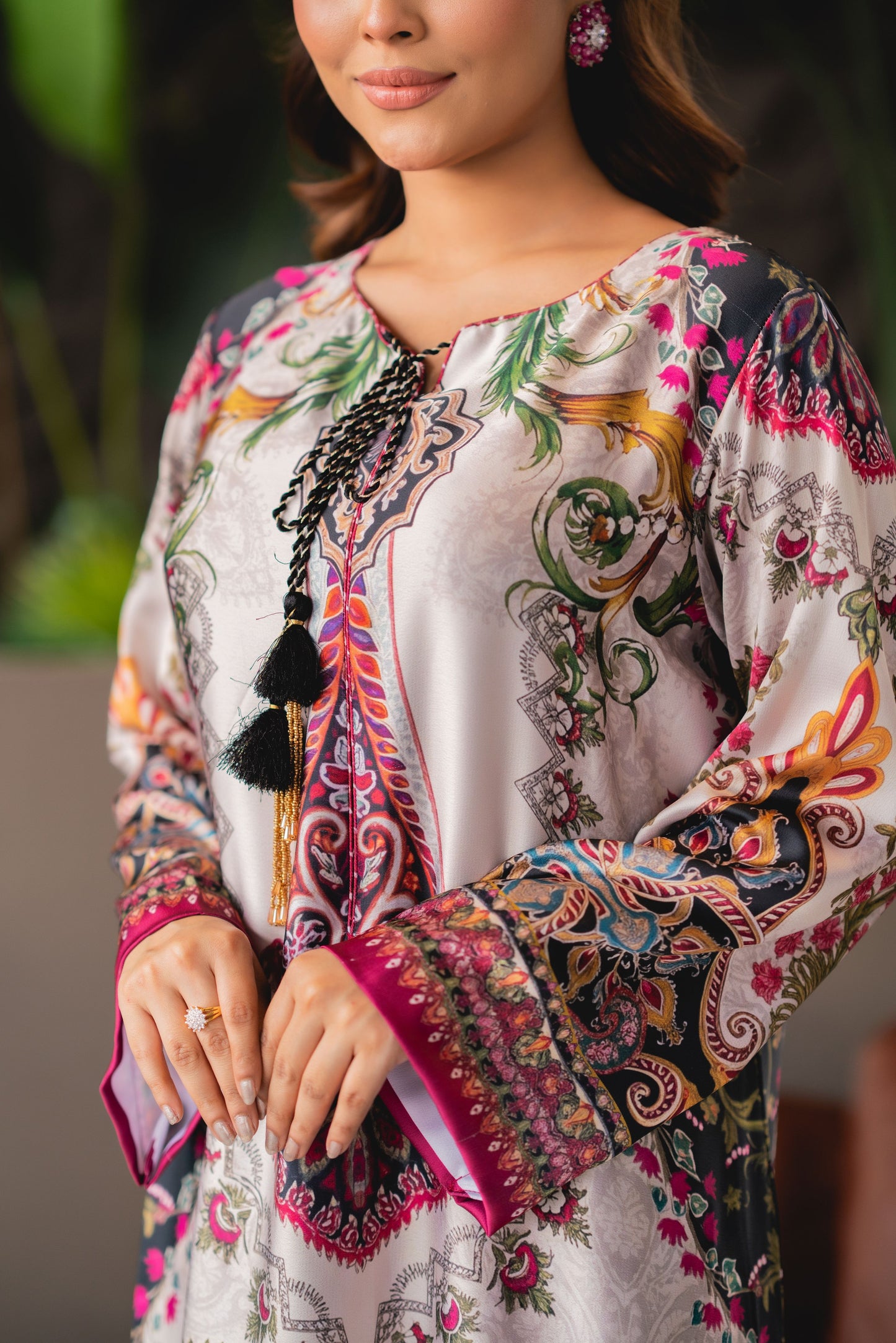 Crimson Paisley Luxe Long Kameez & Pant Set