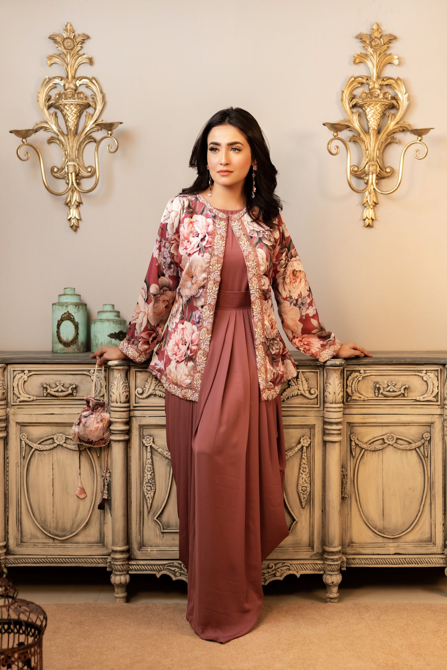 Taupe Karchupi Coaty Gown