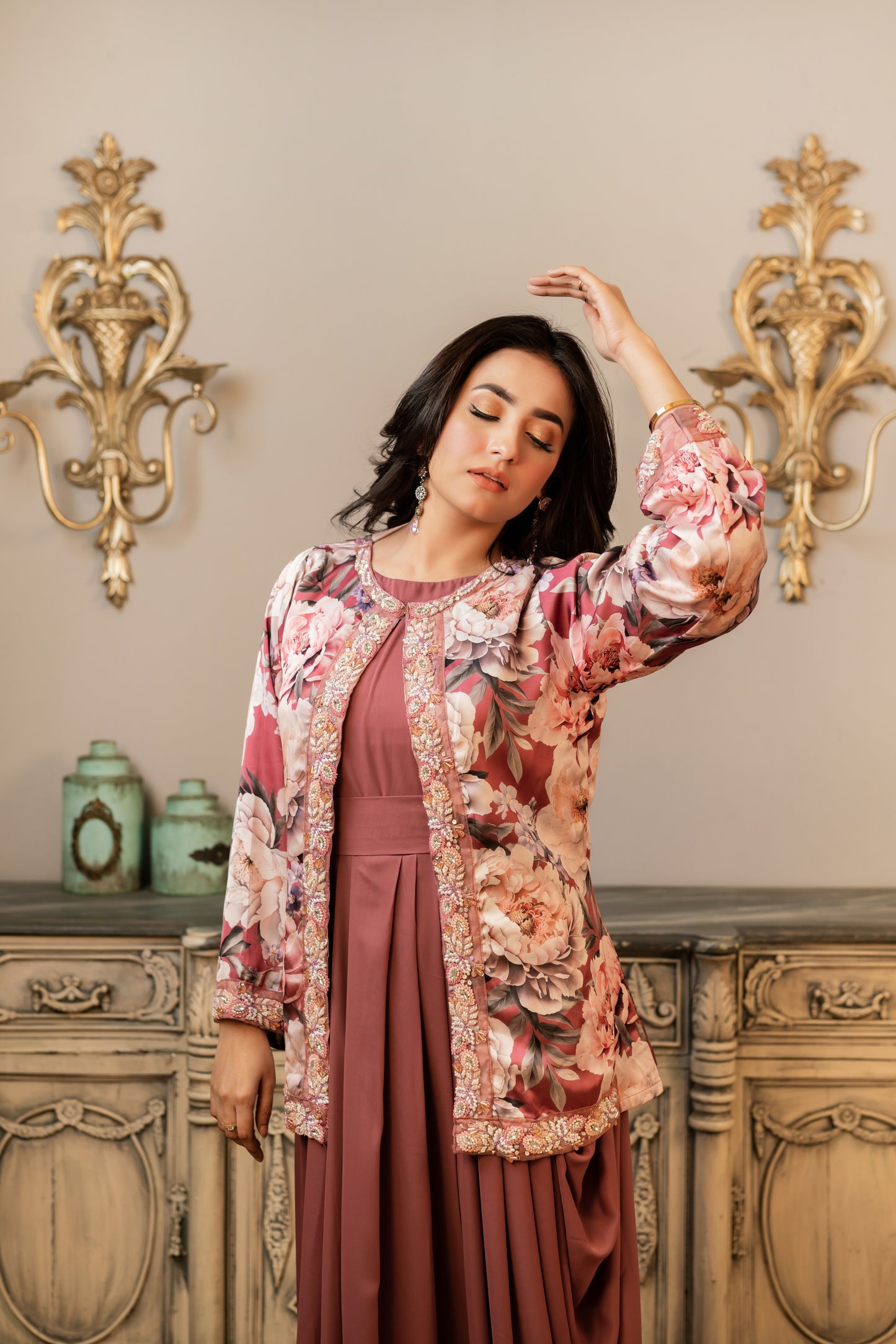Taupe Karchupi Coaty Gown