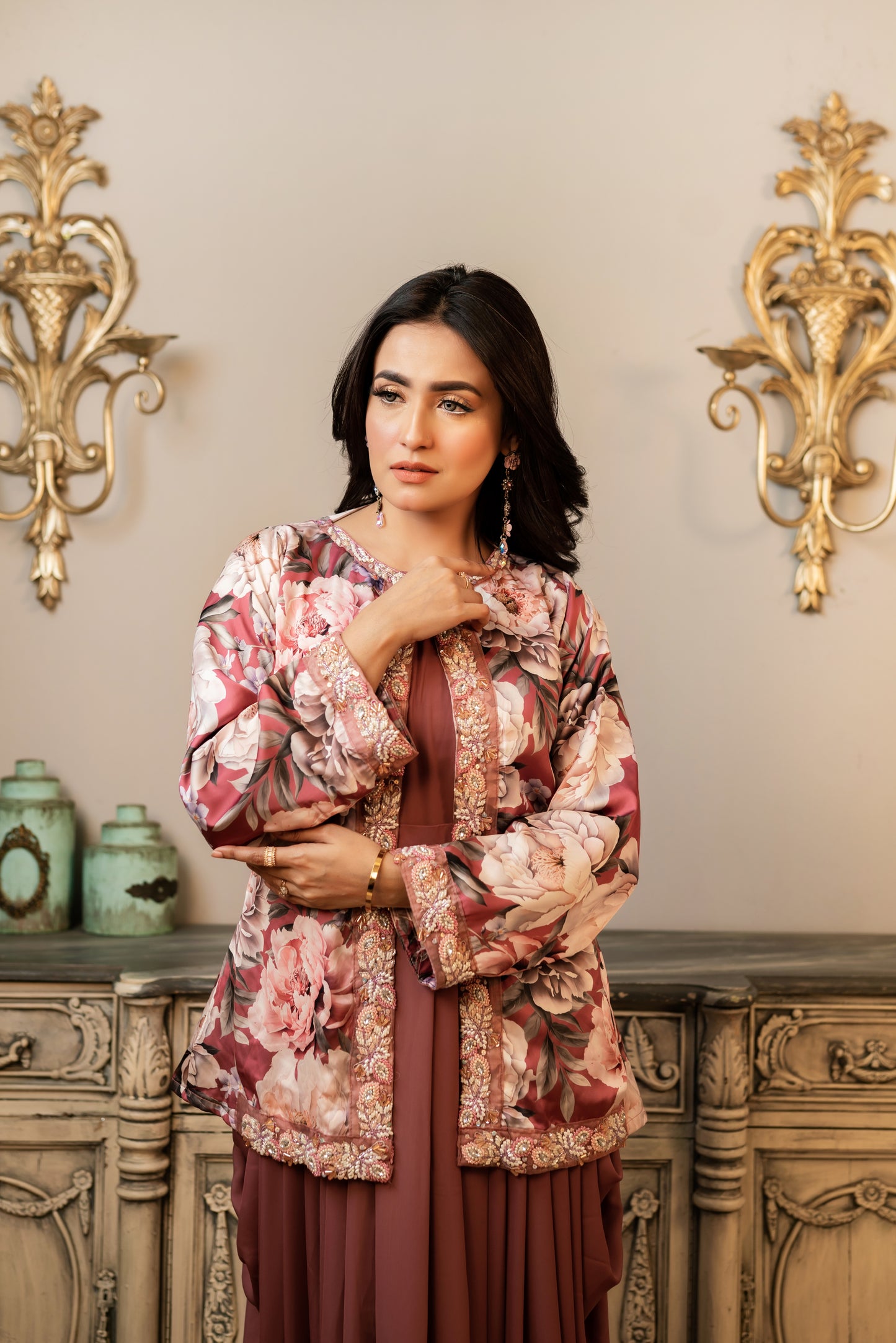 Taupe Karchupi Coaty Gown