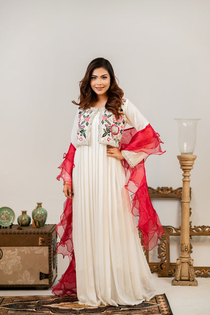 Off-white Embroidered Coat Gown