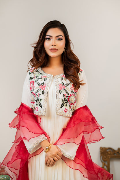 Off-white Embroidered Coat Gown