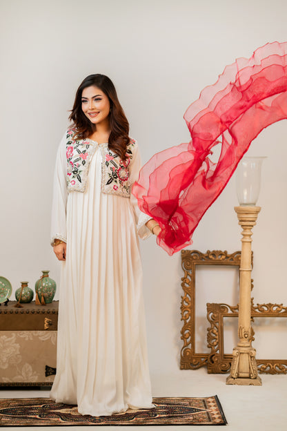 Off-white Embroidered Coat Gown