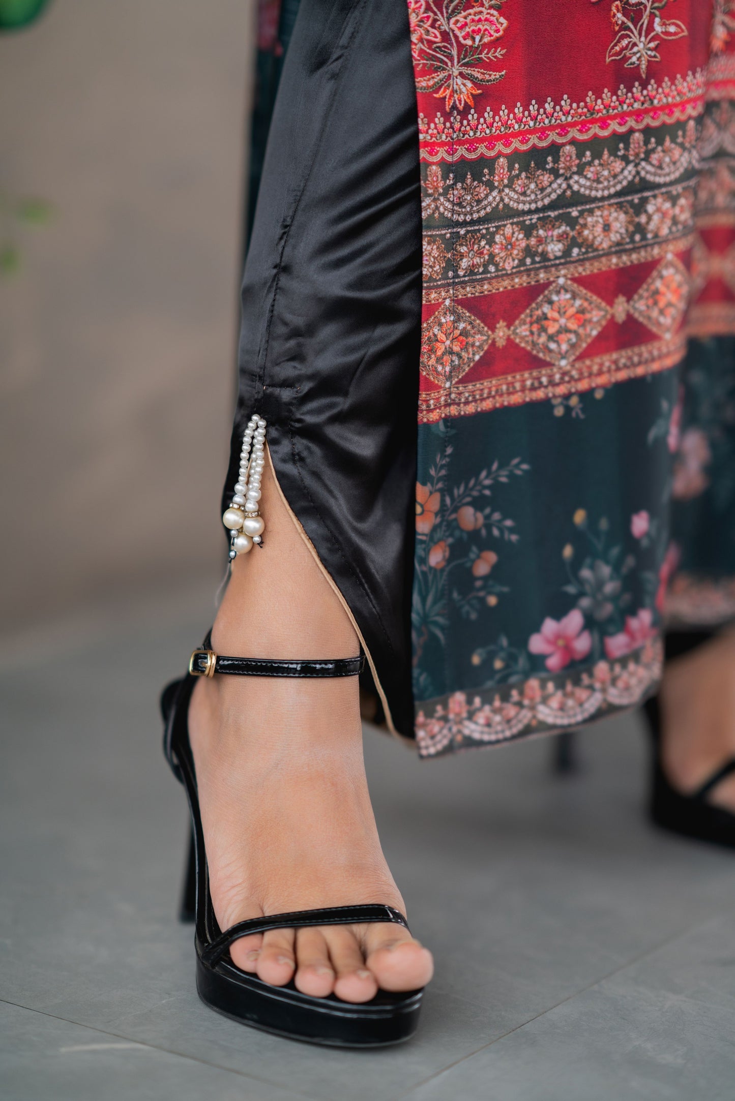 Midnight Rouge Printed Long Kameez And Pant Set