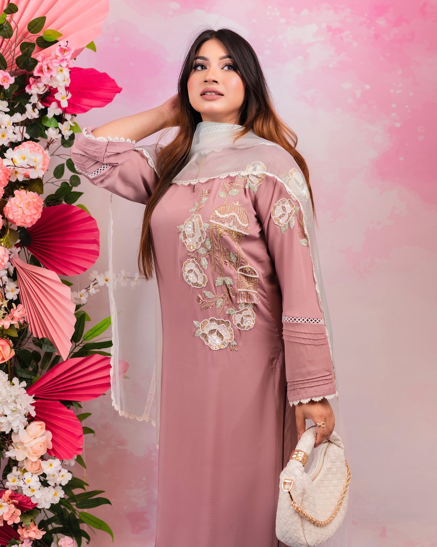 Blush Petal Embroidered Kurti