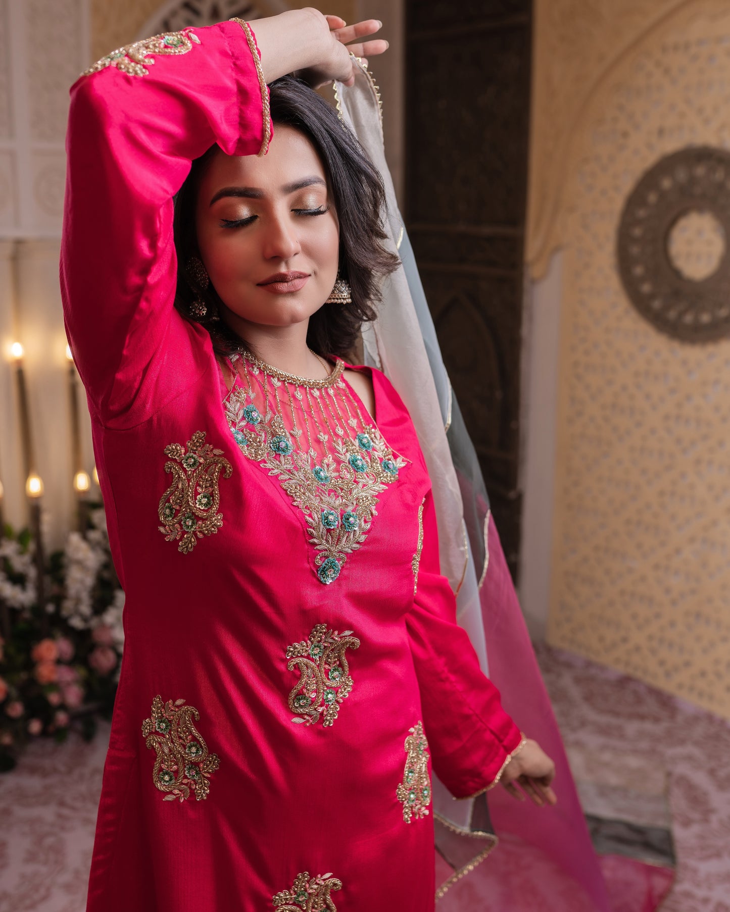 Ruby Radiance Zardozi Kurti