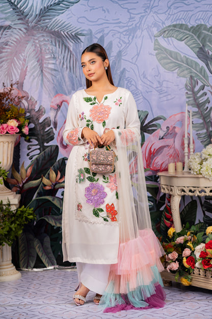 Floral Bloom Handpainted Kameez