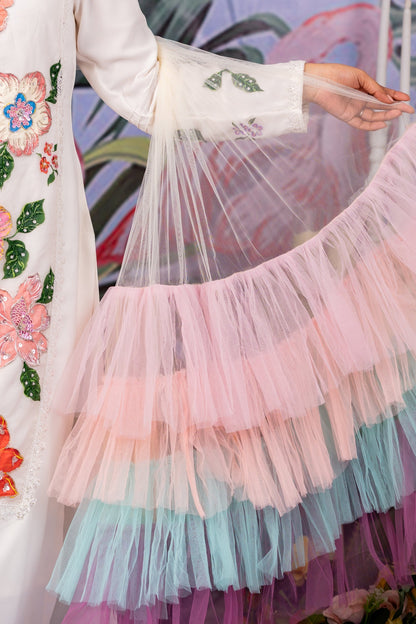Sheer Pastel Frill Dupatta