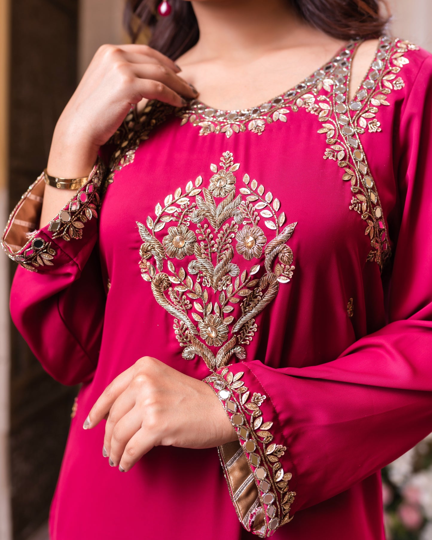 Regal Magenta Zardozi Kurti