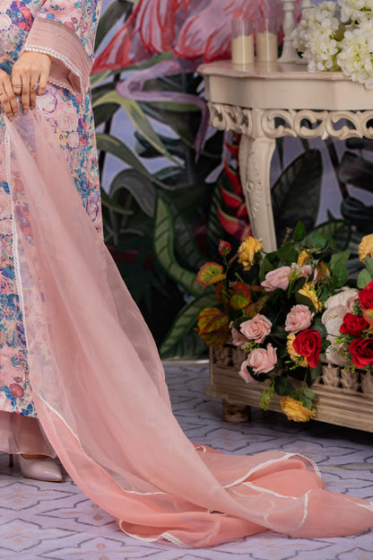 Sheer Pink Embroidered Dupattaa