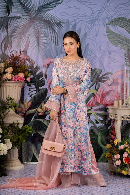Pastel Floral Embroidered Kameez