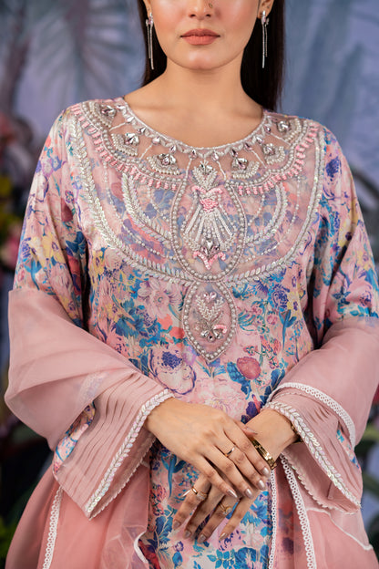 Pastel Floral Embroidered Kameez