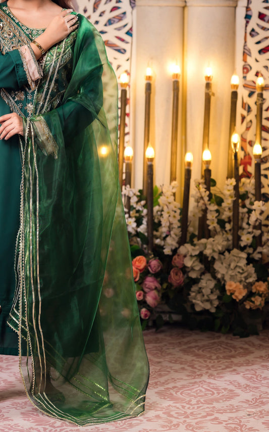 Emerald Elegance Dupatta