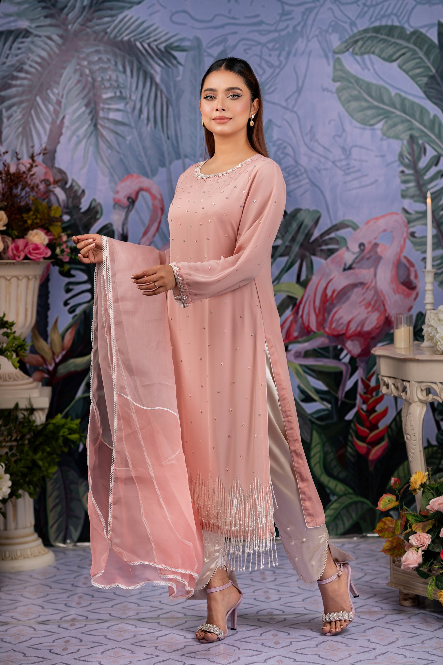 Blush Pink Pearl Kameez