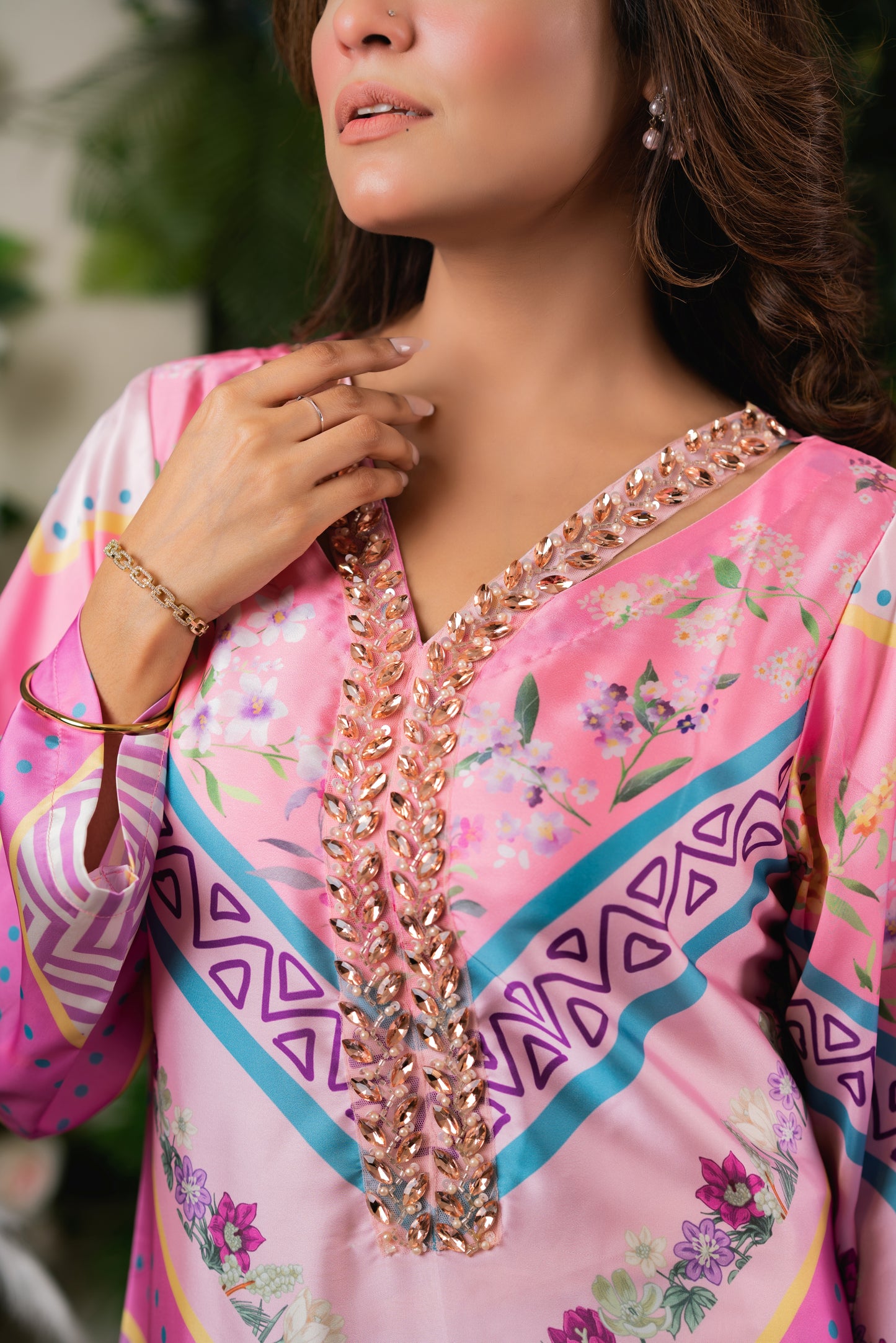 Pink Mirage  Long Kameez And Pant